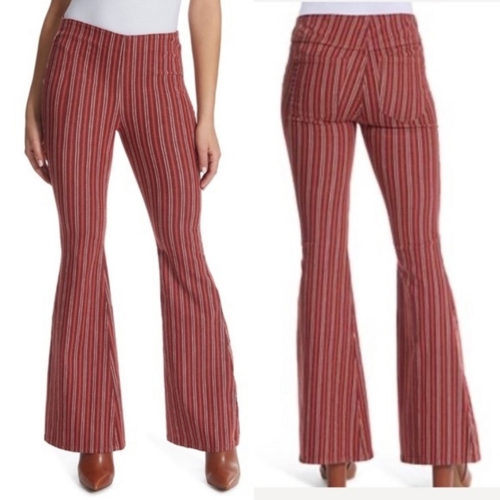 Ella Moss Pull On Flare Pants In Red Desert Stripe Size 29 NWT